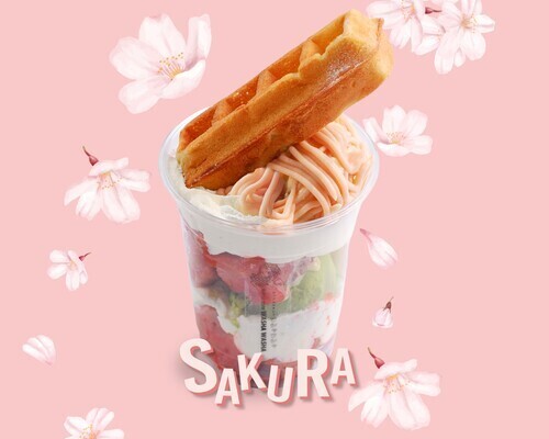 春パフェワッフル「さくら抹茶モンブラン」登場